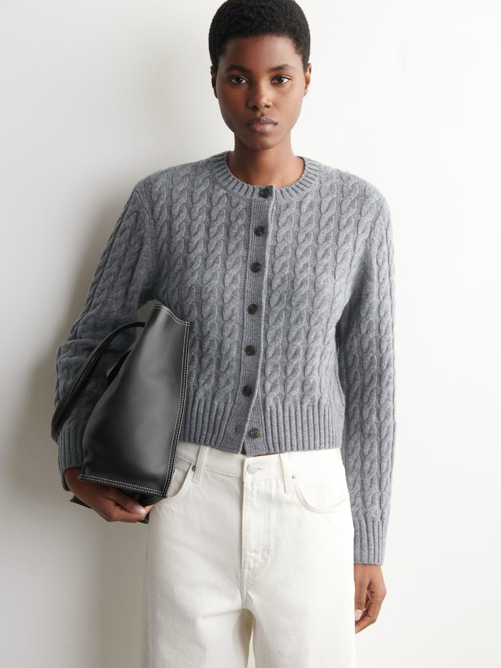 NWT (size M) COS CABLE-KNIT MERINO WOOL CARDIGAN